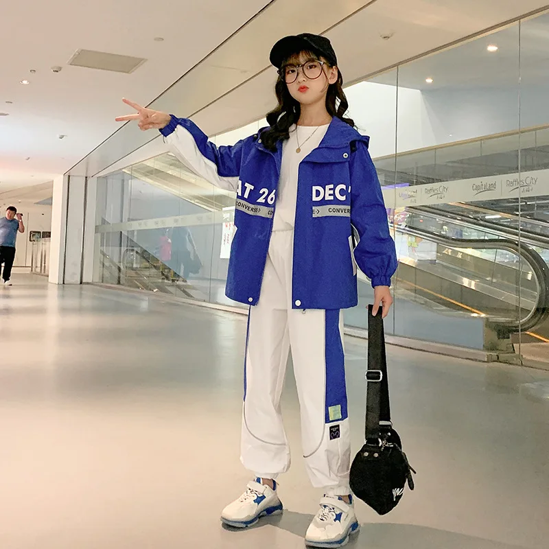 Одежда для девочек, костюм Осенняя спортивная одежда 2021 г., кардиган для больших детей в Корейском стиле, верхняя одежда, куртки повседневны... от AliExpress RU&CIS NEW