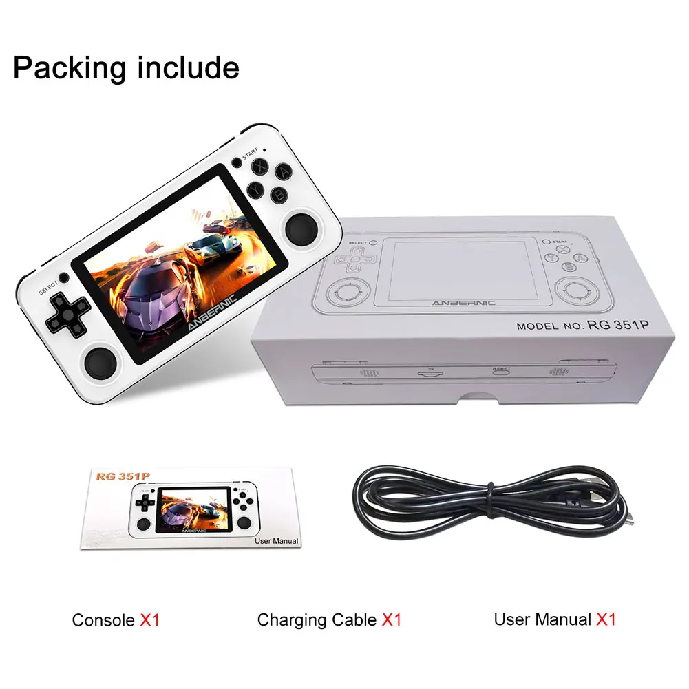 

RG351P ANBERNIC Portable Retro Game Console Open Source System Vibration Handheld 3.5 inch IPS 2500 Video Games Player Boy Gift