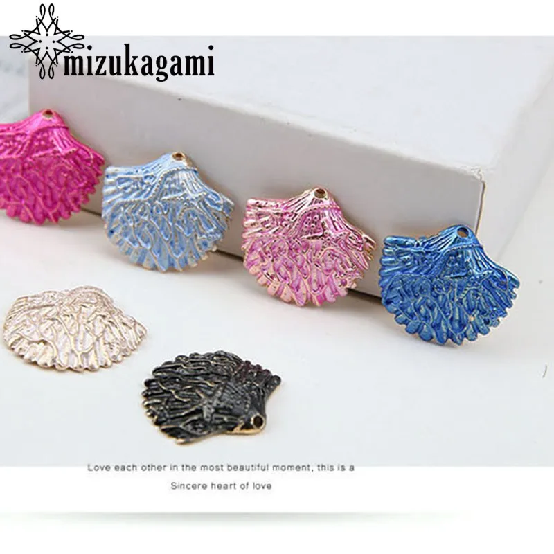 

10pcs/lot DIY Handmade Jewelry Accessories Alloy Drop Oil Imitation Shell Snail Shaped Irregular Pendant Ear Jewelry Material