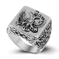 fashion men signet ring empire double eagle rings for male punk arms of big ring for men best gift
