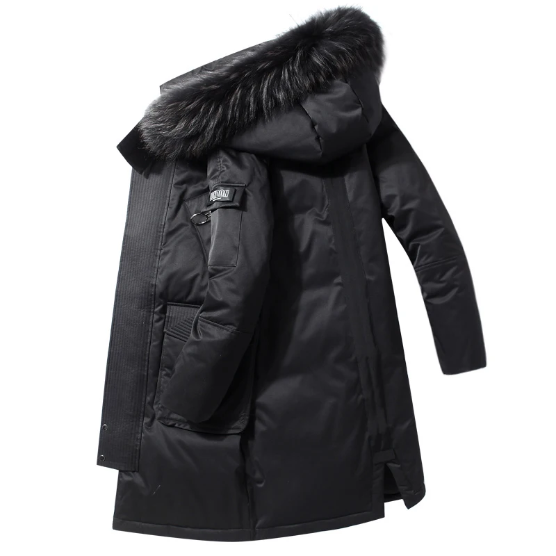 2022 Fall Winter White Duck Down Jacket Coat Men Autumn Long Warm Thick Hood Parkas Outwear Outfits Classic Windproof Pocket Men