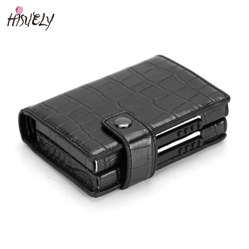 Металлический кошелек HISUELY из 2021 алюминия с блокировкой RFID многофункциональный
