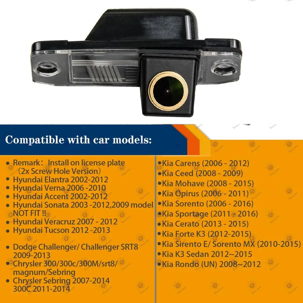 Камера заднего вида HD 1280x720p для Hyundai Elantra Verna акцентная Соната Veracruz Tucson Kia Carens Ceed K3
