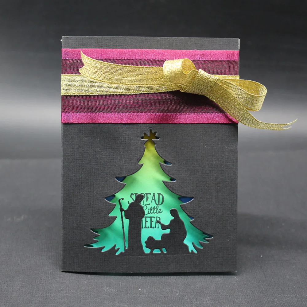 

Christmas Tree Stencil Metal Cutting Dies People Background For Scrapbooking Practice Hands-on DIY Album Card Craft Decoration