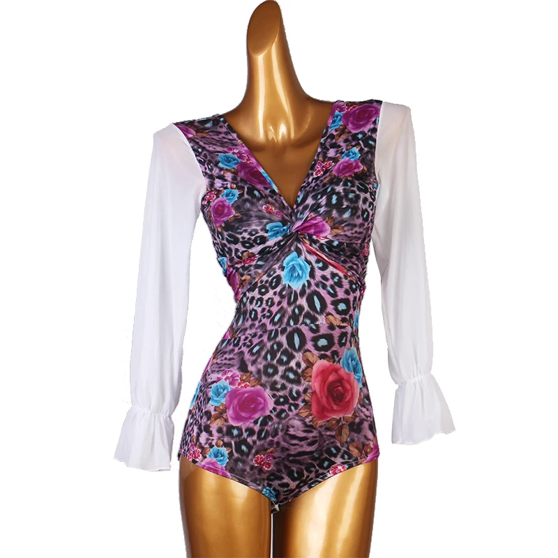 Новинка Женское боди с длинным рукавом для латинских танцев современный танец