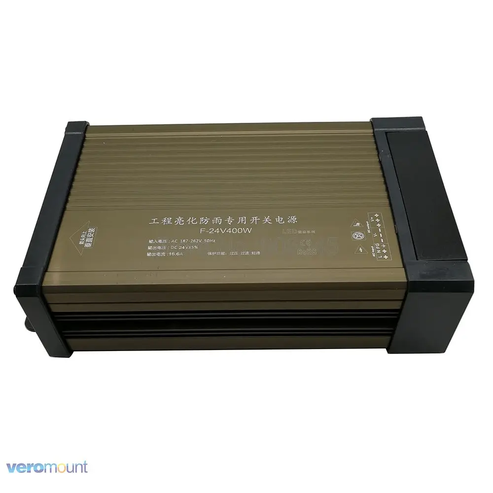 Светодиодный уличный водонепроницаемый блок питания IP54 AC187-262V to DC24V 16.6A 400W