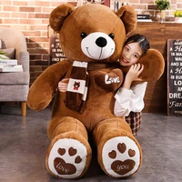 new huggable high quality 4 colors teddy bear with scarf stuffed animals plush toys doll pillow kids lovers birthday baby gift
