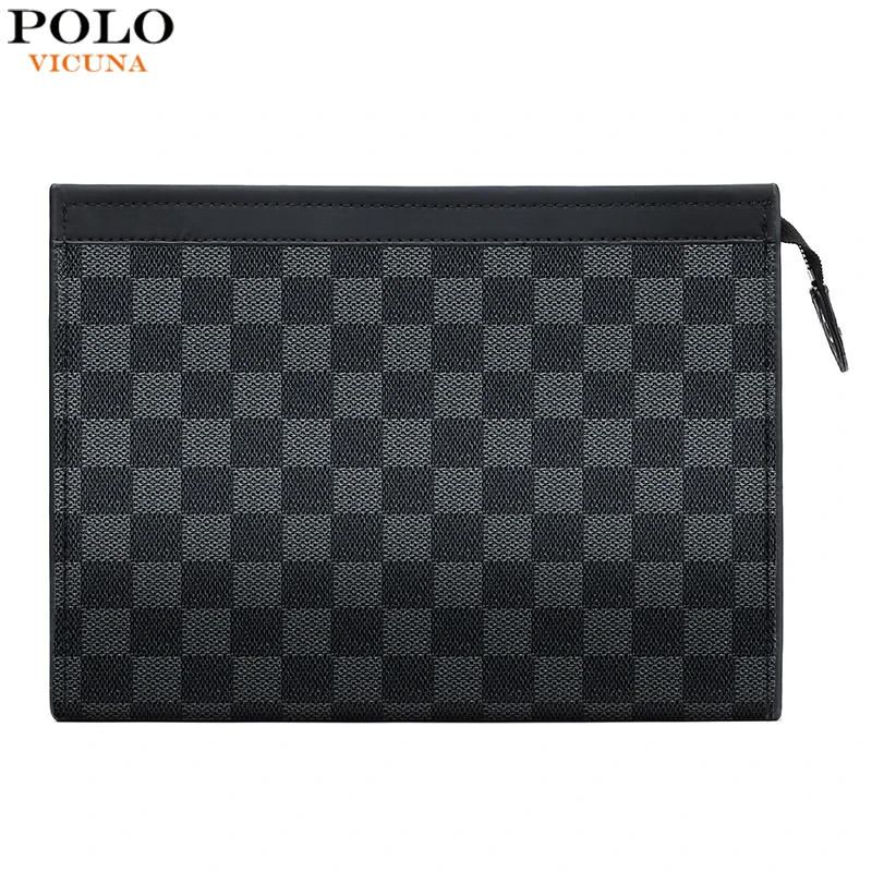VICUNA POLO известный бренд мужской клатч-конверт сумочка Классический Клетчатый