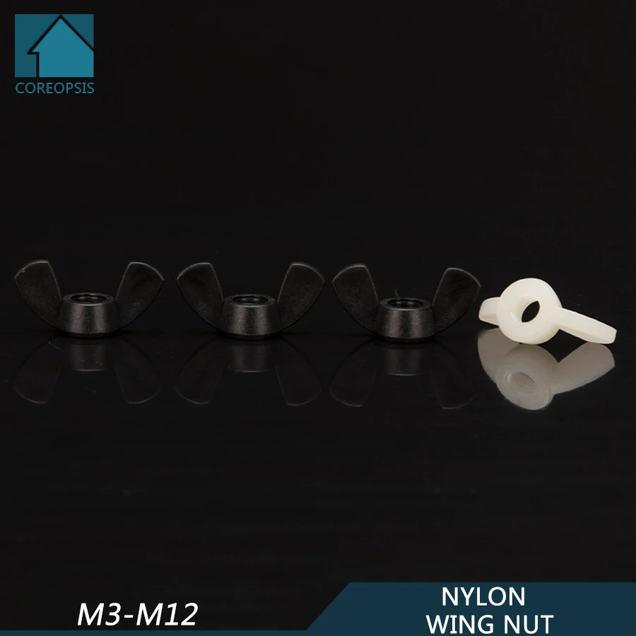 

Nylon Wing Nuts Butterfly Nut to Fit Bolts & Screws Black White M3 M4 M5 M6 M8 M10 M12 Plastic Nuts Nylon Fasteners