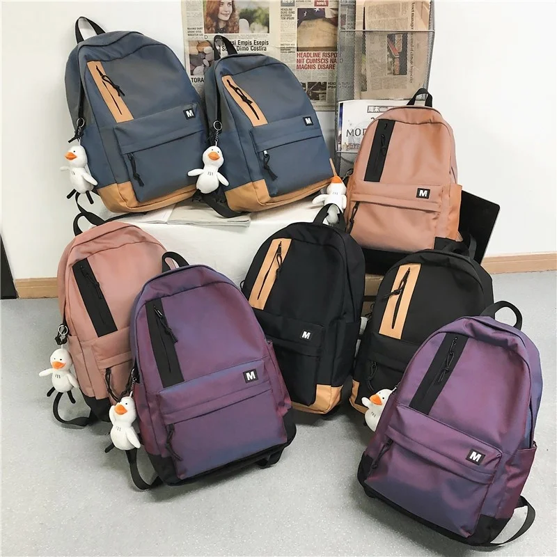 

Fashion Women's Backpack Men's School Backpacks Nylon School Bags For Girls Boys Cool Mochila 2021