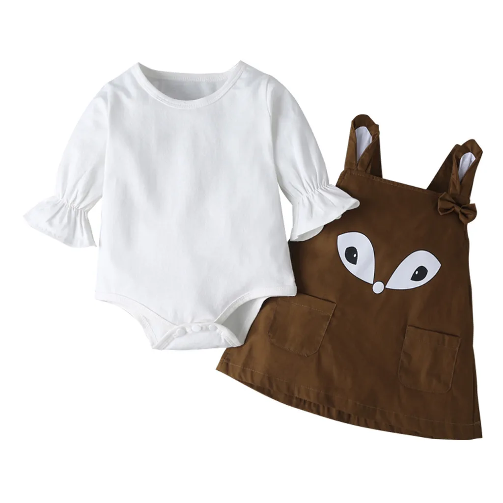 Одежда для новорожденных Однотонный комбинезон маленьких девочек + юбка на