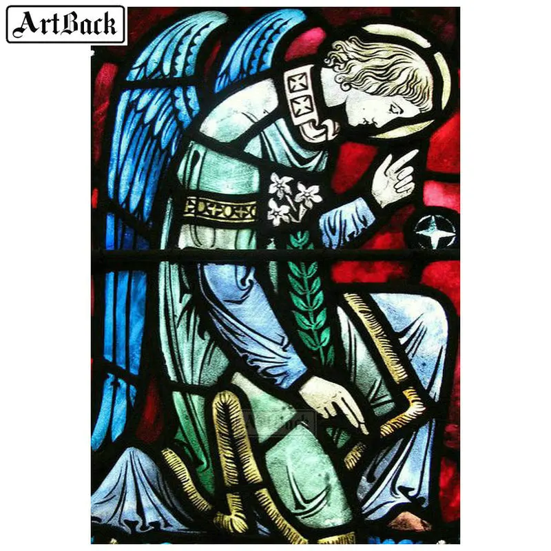 Алмазная картина религиозный Ангел портрет 5d квадрат/круглая бриллиантовая