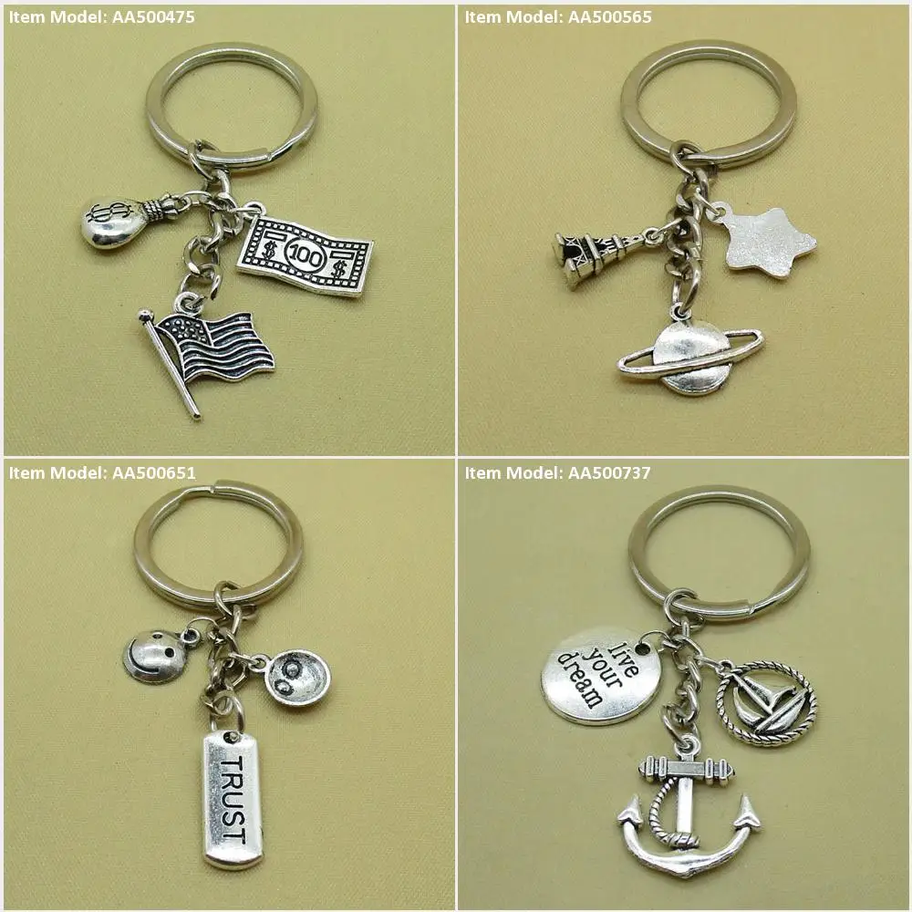 Брелок для ключей флаги США 100 сумка доллар планеты Эйфелева башня Париж Звезда