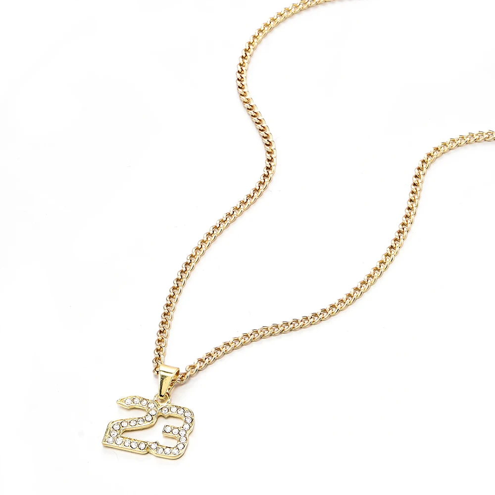 Новое поступление хрустальные хип-хоп баскетбольные легенды номер 23 ожерелья и