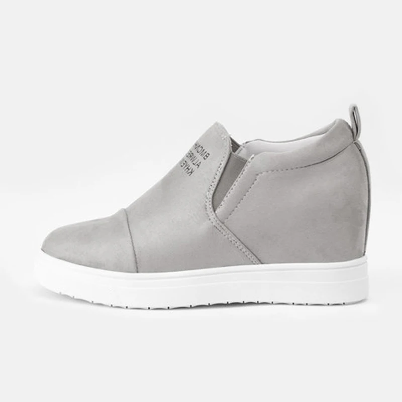 

Dropshipping Vulcanized Shoes Internal Increasing Flats Autumn Female Wedge Heels Plus Size Elastic Band Platform Casual Shoe