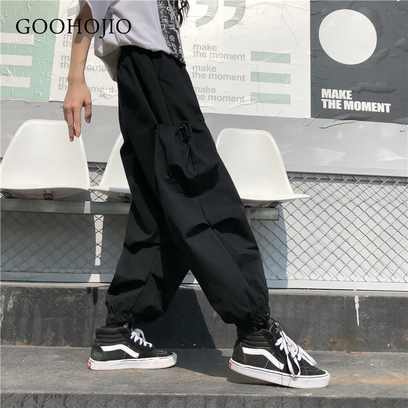

BOOHOO 2021 New Spring Autumn Chic Pants for Women Fashionable Loose Trousers Women Pockets Oversized Women Cargo Pant Couple