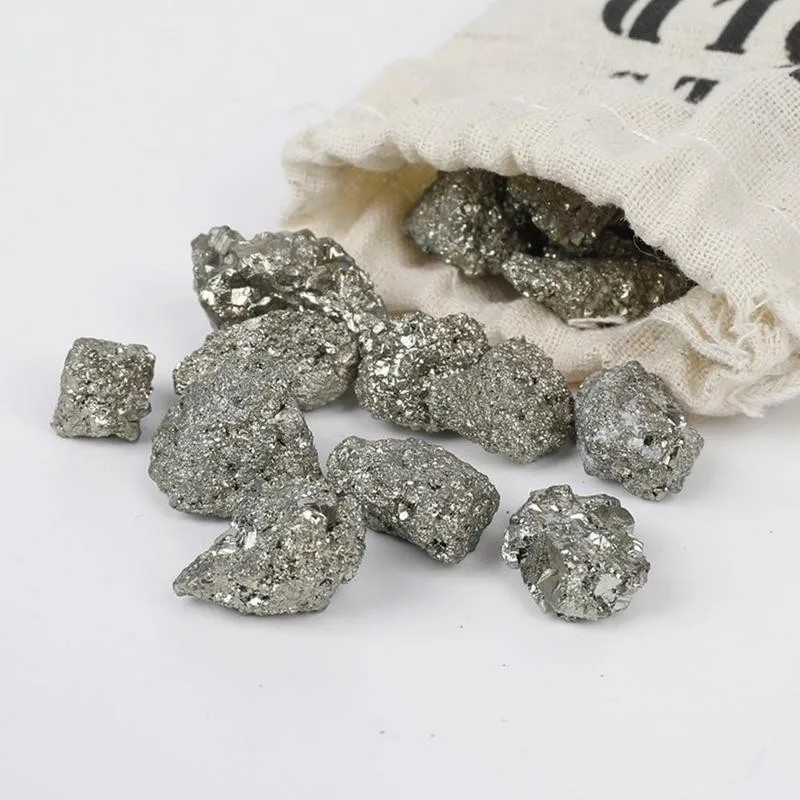

1 Bag 70g Natural Pyrite Mineral Crystal Stone Small Chunks Iron Pyrite Fools Gold Specimen Rough Stones Feng Shui Decor