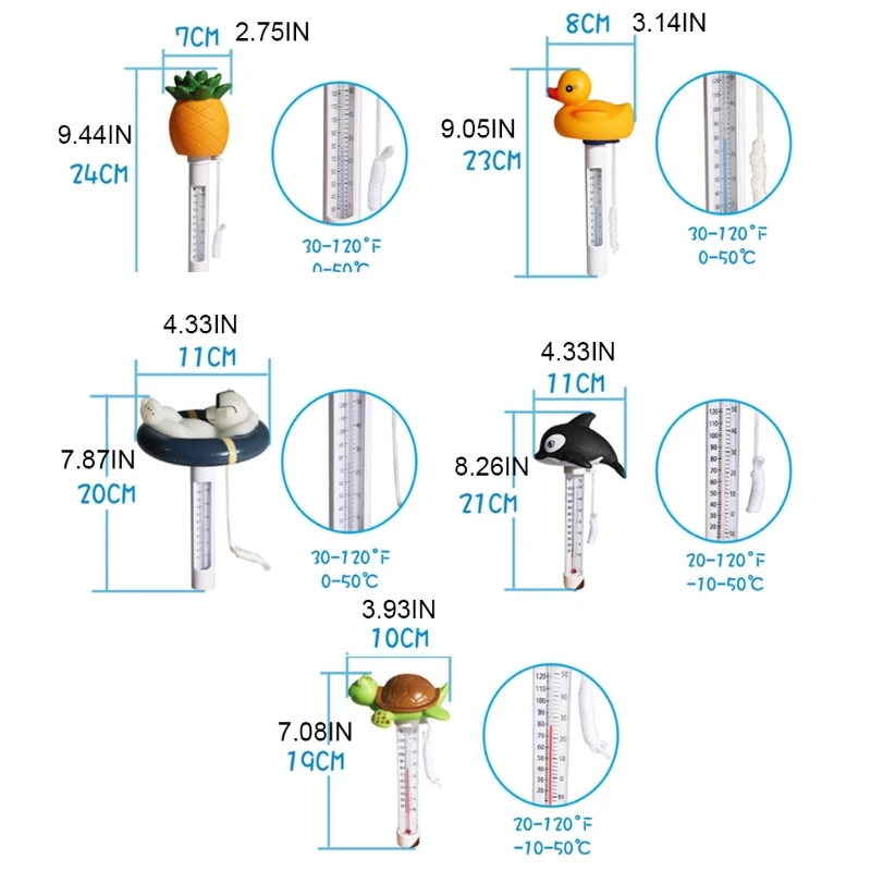 

Cute Animal Shaped Floating Buoy Swimming Pool Thermometer SPA Hot Tub Bath 124D