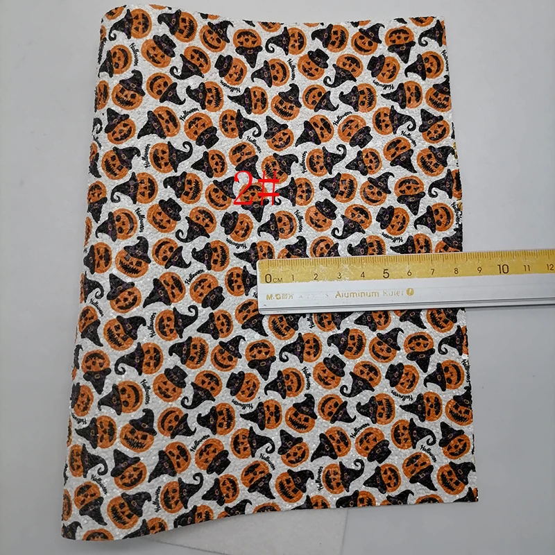 Оранжевые тыквы искусственная кожа синтетическая с принтом летучих мышей