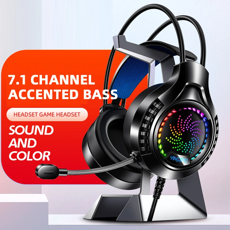 

Professional Led Light Wired Gamer Headphones With Microphone For PS5 One Computer Bass Stereo PC Gaming Headset Gifts