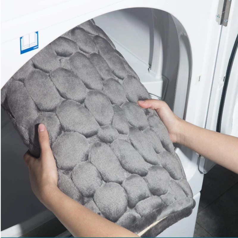 Cobblestone Embossed Bathroom Bath Mat Non-slip Carpets In Wash Basin Bathtub Side Floor Rug Shower Room Doormat Memory Foam Pad | Дом и сад