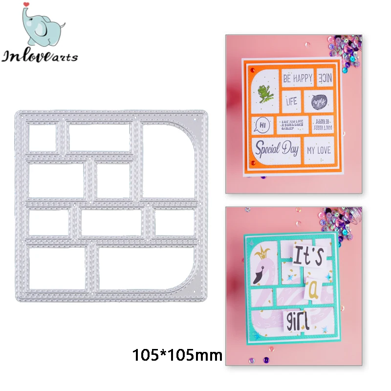 

InLoveArts Square Frames Metal Cutting Dies For Scrapbooking Craft Die Cut Card Making Embossing Stencil Album Photo 2021 New