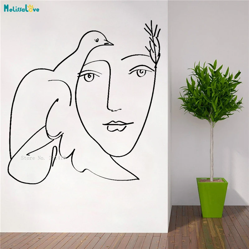 Виниловые настенные наклейки с изображением голубей свободы и мира декор для