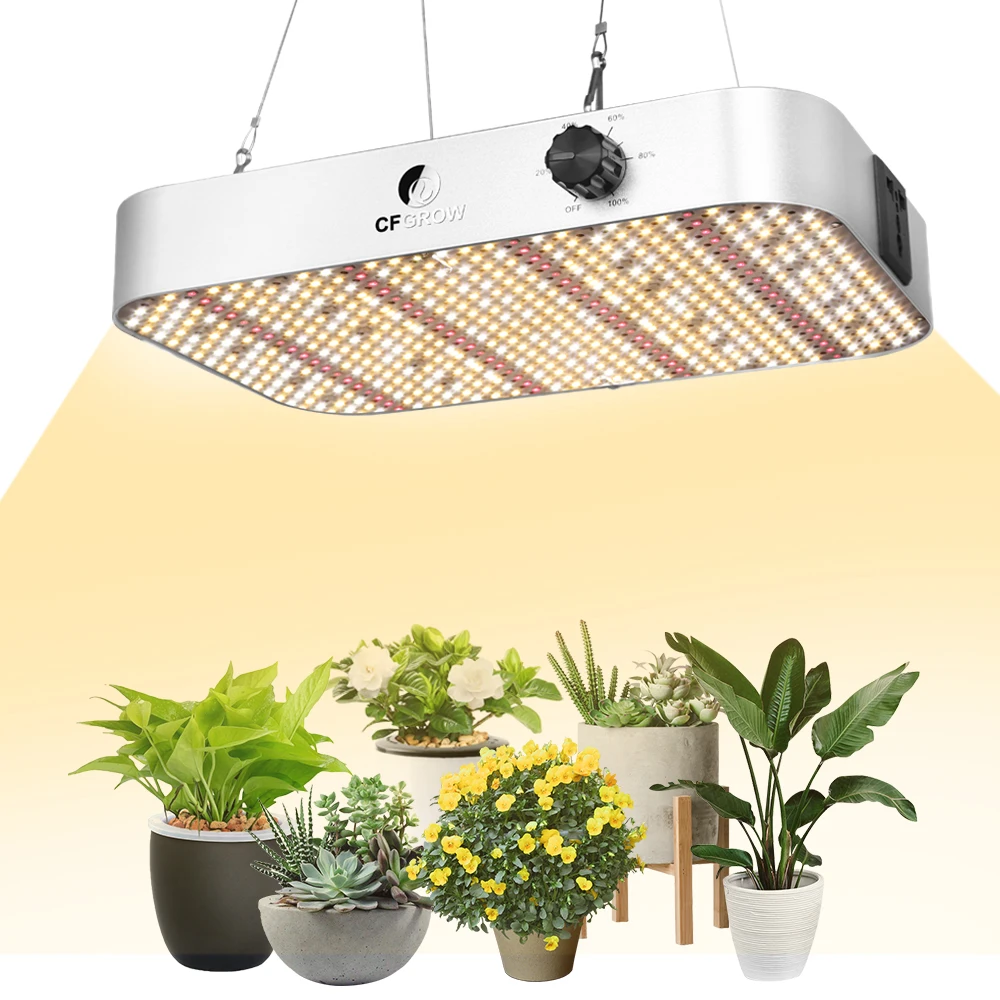 Luz LED regulable para crecimiento de plantas, espectro completo de 600/1800W, para plantas de interior y carpas de plantación de invernadero de flores, 395-730nm