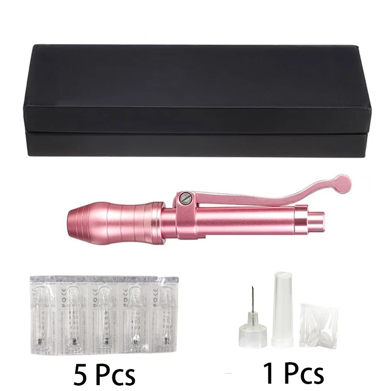 1Pen 5syringe 1need 0,3 мл розовая ручка для инъекций губ, гиалуроническая ручка, без иглы, пистолет для мезотерапии, шприц для наполнения губ, против морщин, кожи, лица - Цвет: 1Pen 5syringe 1need