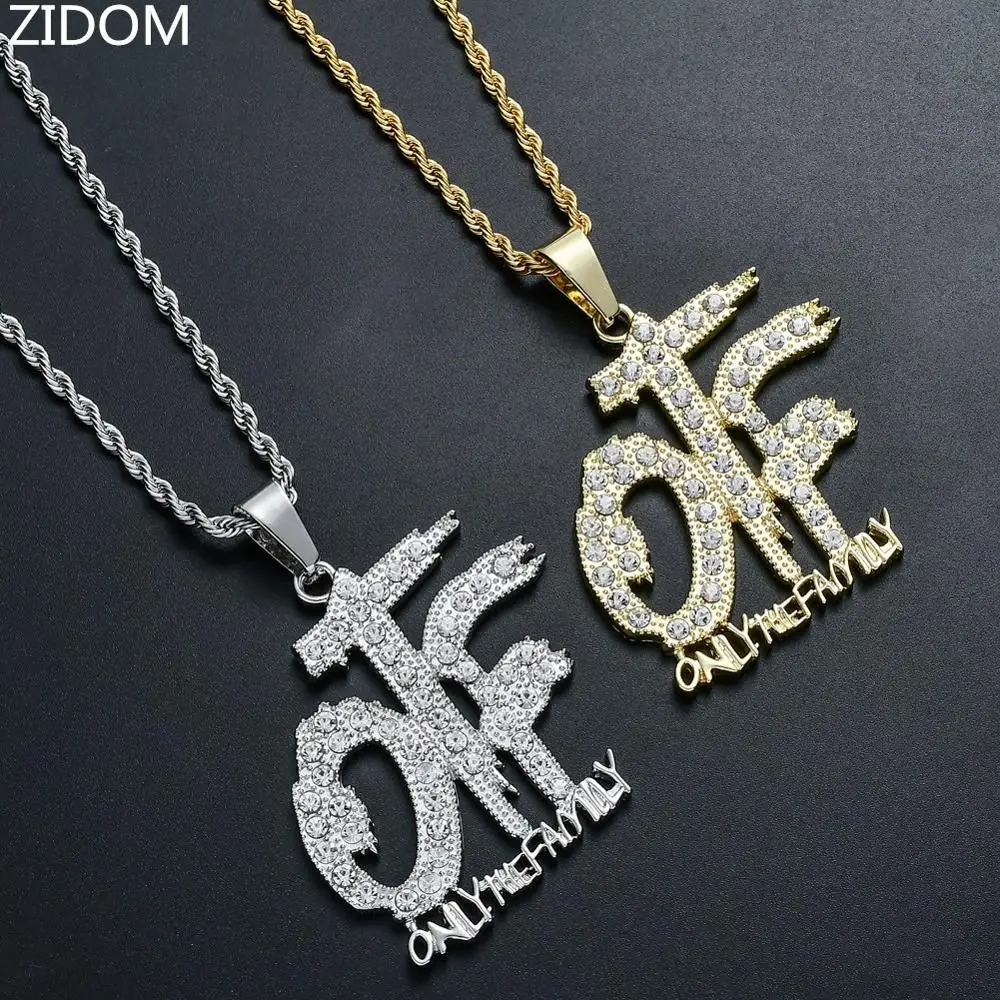 Мужские и женские ожерелья в стиле хип хоп со льдом ожерелье с кулоном OTF модное