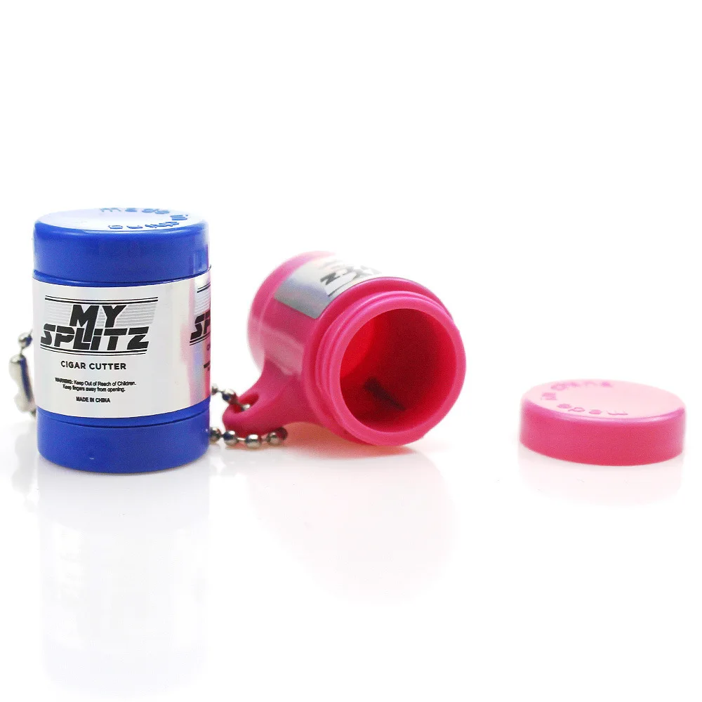 

New Plastic Cigar Cutter Fire Extinguisher Hanging Card Mini Cigar Cutter with Cover Clippers Smooth Double Cut Blade