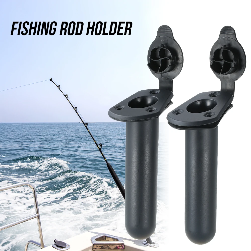 

2 PCS Flush Mount Fishing Boat Rod Holder Bracket With Cap Cover Kayak Fishing Tackle Rowing Boats Kayak Accessory Tool