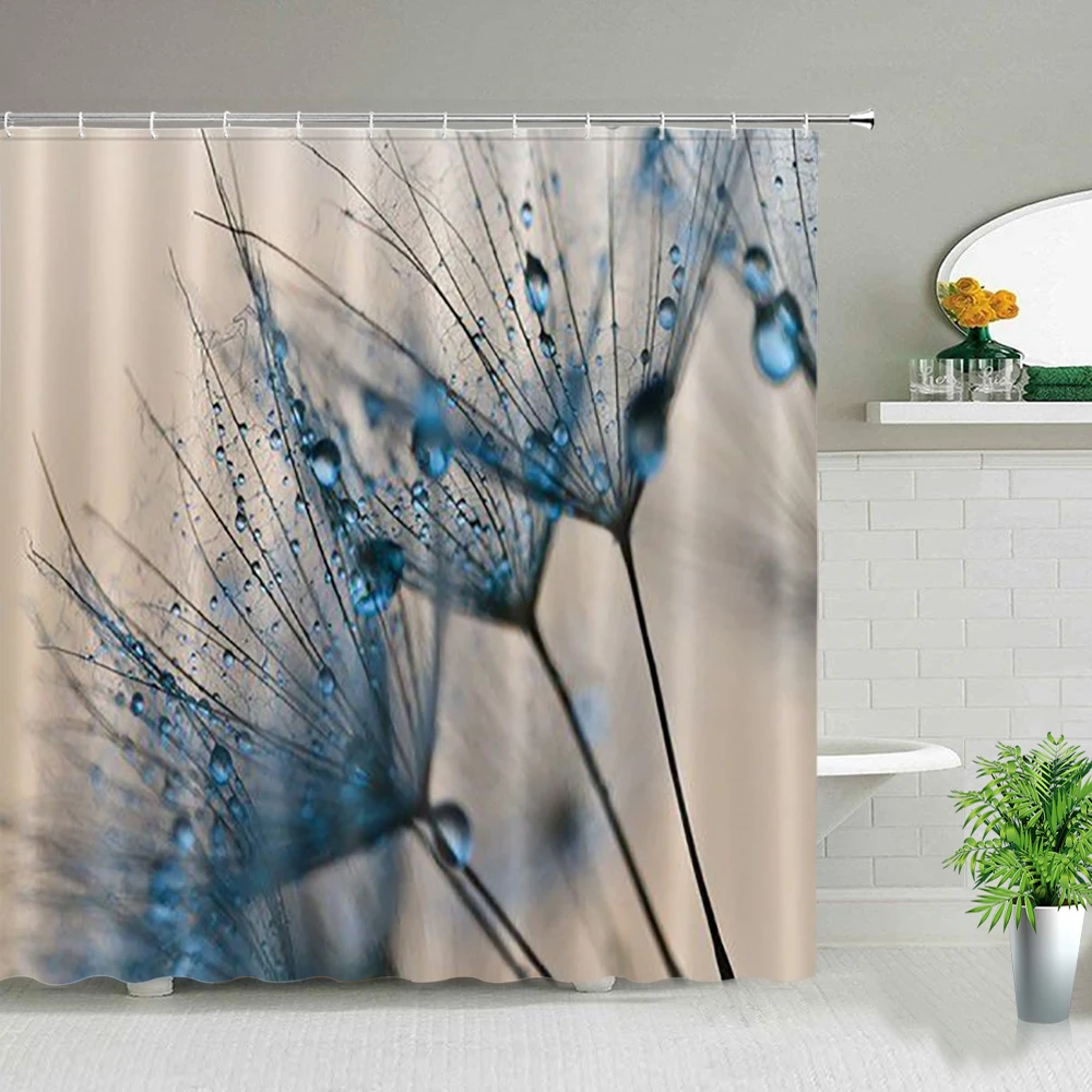 shower curtains flowers white background pring floral plant creative art waterproof fabric bathroom decor screens set with hooks free global shipping