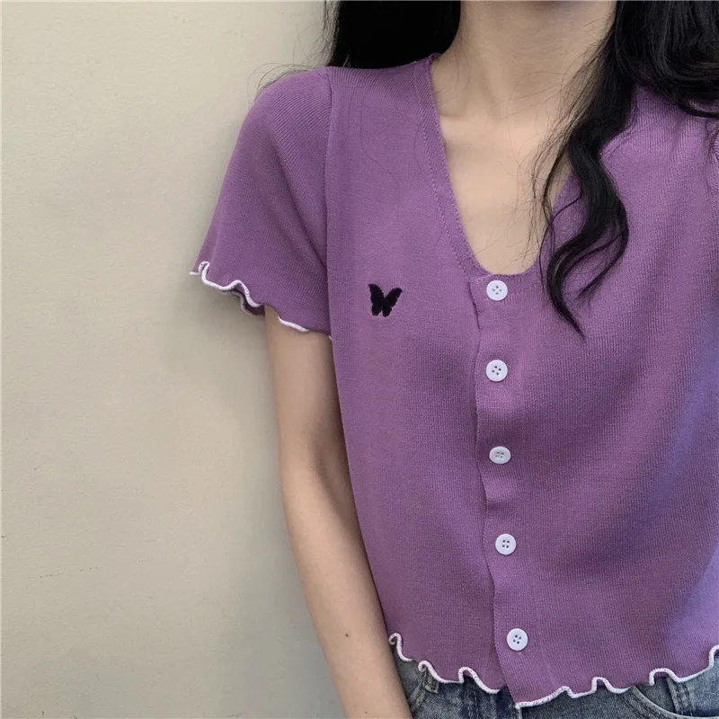 

Women's Korean All-match Top Purple One Size