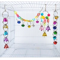 parrot colorful bell toy creative funny colorful bird cage bell parrot hanging bell parrots hamster cage funny swing supplies