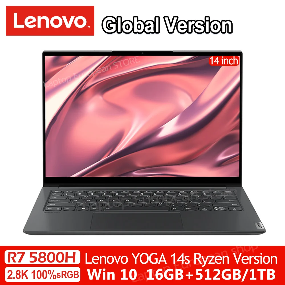Ноутбук Lenovo YOGA 14s AMD Ryzen 7 5800H 16 Гб ОЗУ 512 ГБ/ТБ SSD 14-дюймовый полноэкранный ноутбук 2 8 K