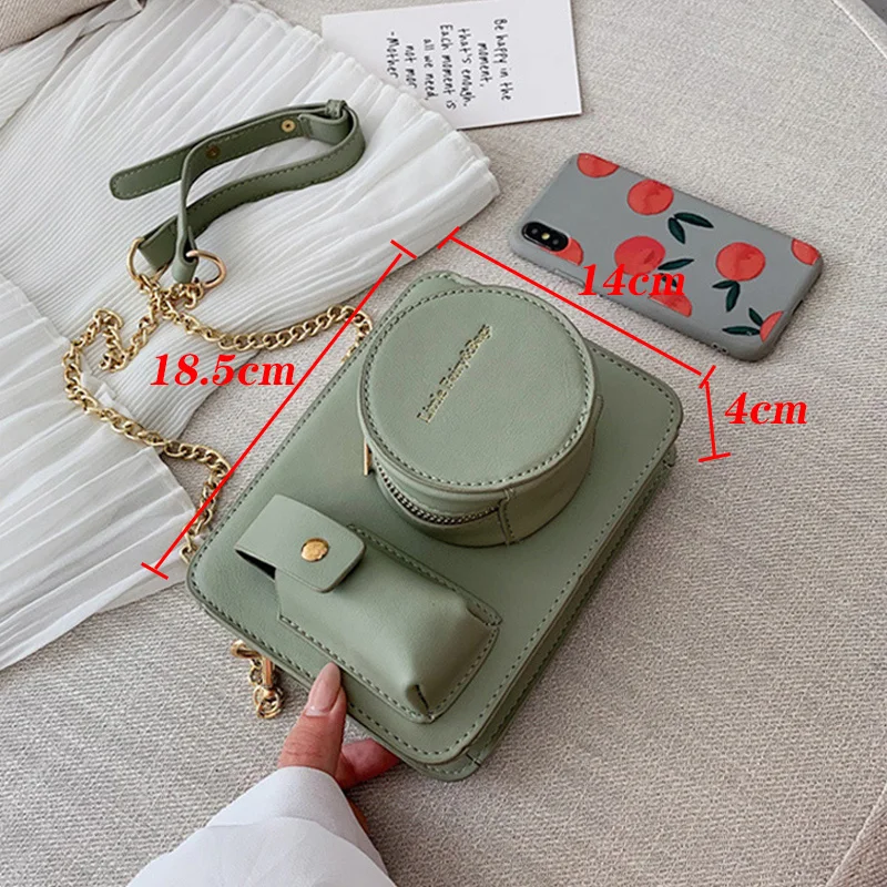 Модные сумки через плечо в форме камеры для женщин дамские сумочки из