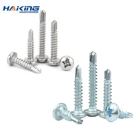 30pc phillips round head self drilling screw 410 stainless steel zinc plated m4 2 m4 8 hardiflex screw for sheet metal