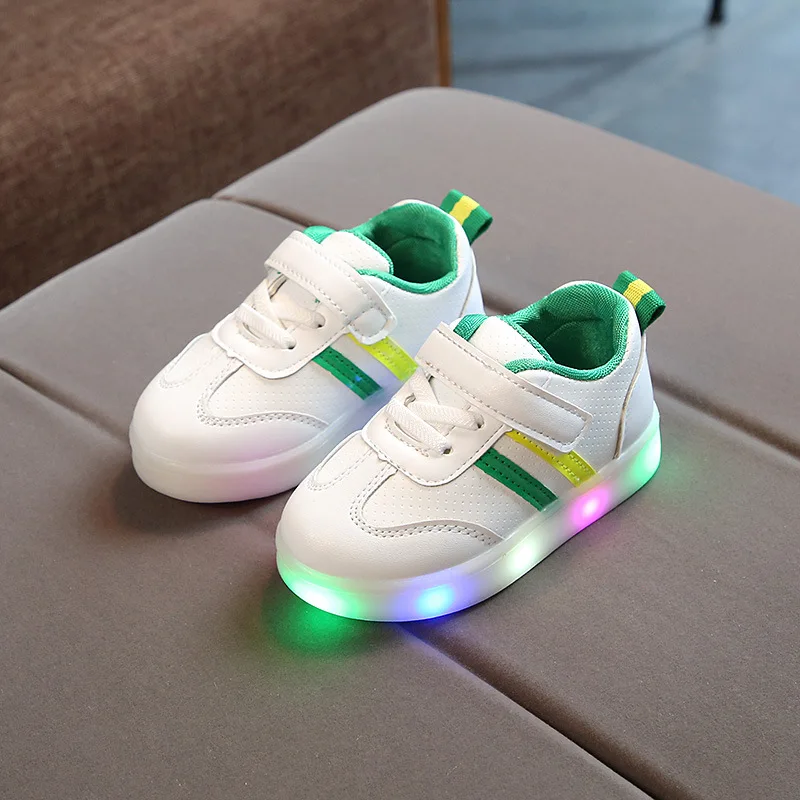

Mesh Kids Sneakers Children Baby Girl Boys Prewalker LED Zapatillas Luminous Running Sport Sneaker Shoes With Breathable