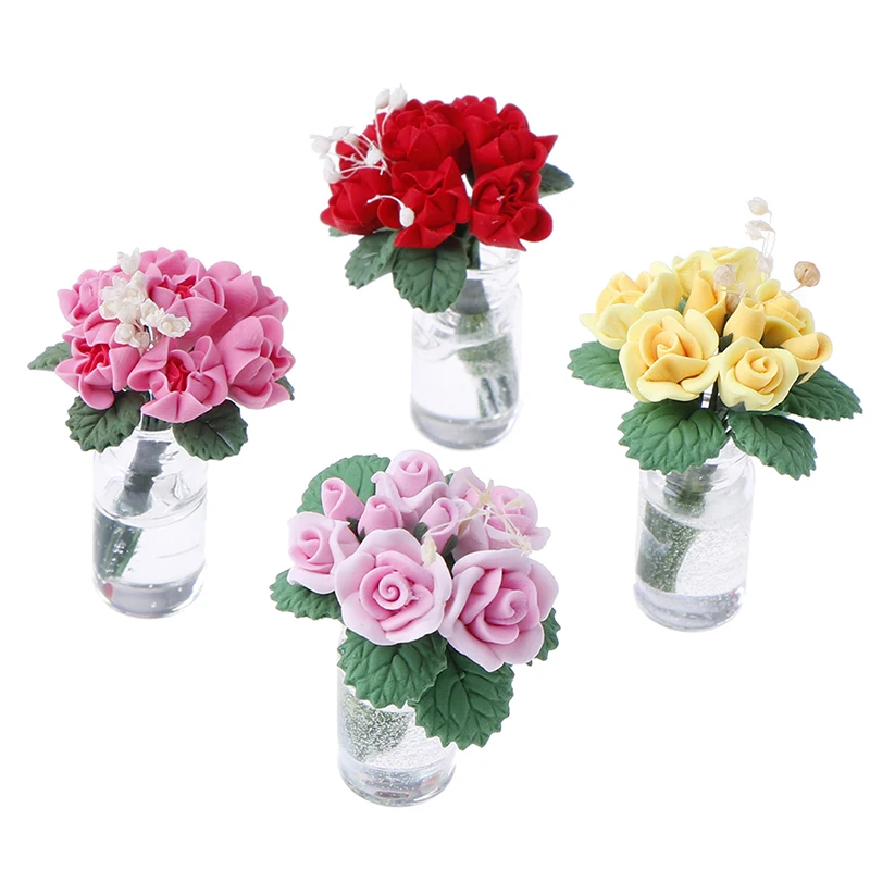 Кукольный домик в масштабе 1:12 миниатюрные цветы сказочное украшение для сада