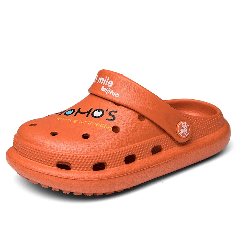 

1-7 Years Old High Quality Child Sandals Cartoons Snail Summer Cool Kids Boy Girls Flat Skid Crocse Blue Garden Shoes Slippers