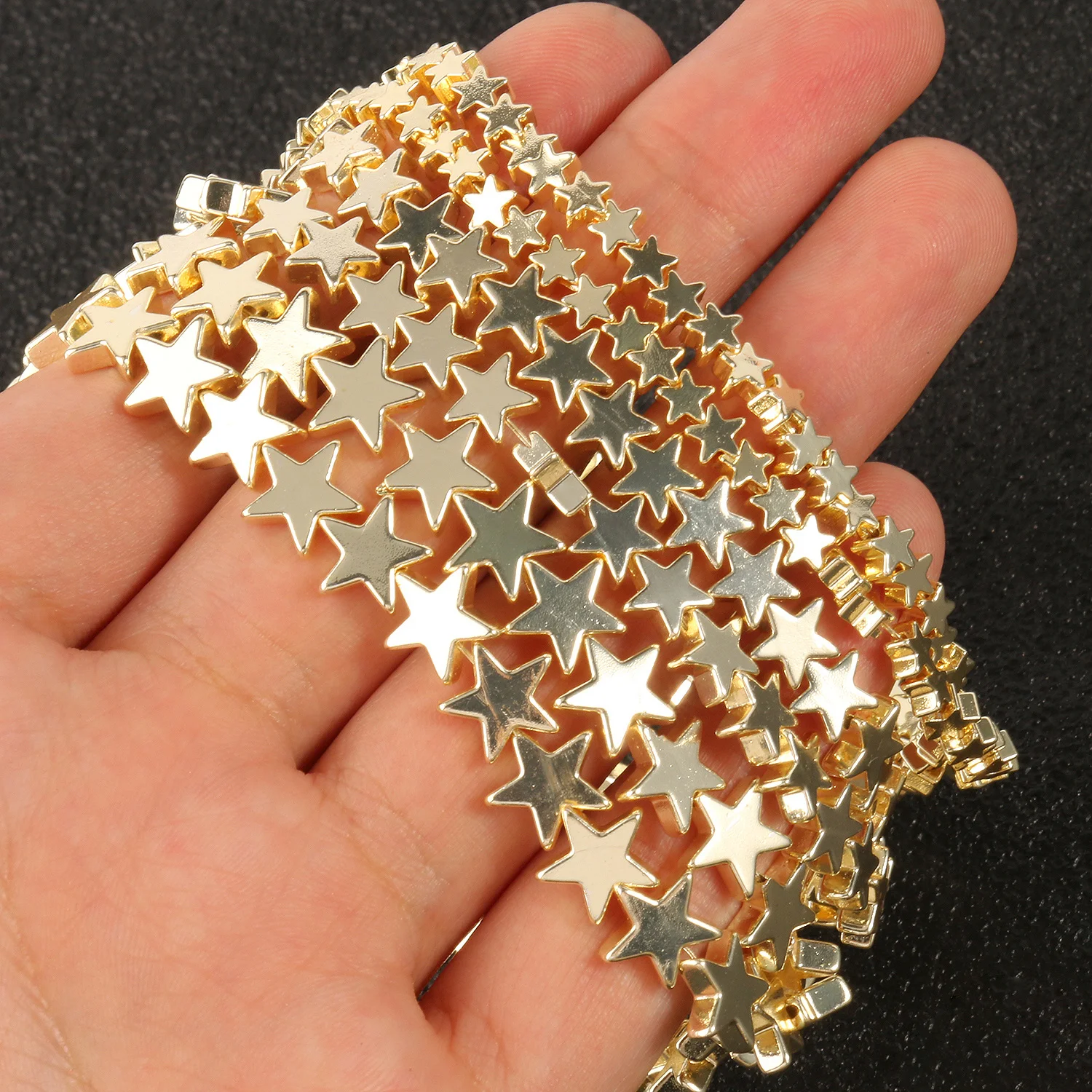 

Natural Stone Star Shape 9K Gold Hematite Loose Spacer Beads for Jewelry Making Gift DIY Bracelet Accessories 15'' 4 6 8mm