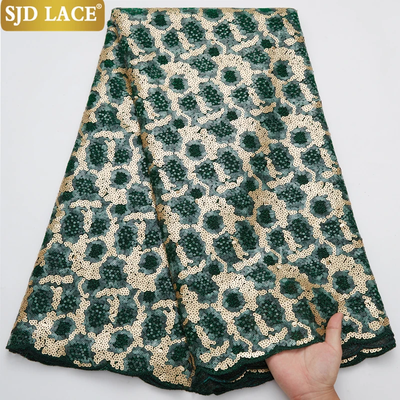 Купить Кружевные чистые белые свадебные материалы SJD, африканская кружевная ткань, высококачественные бусины, французская Тюлевая кружевная ткан...