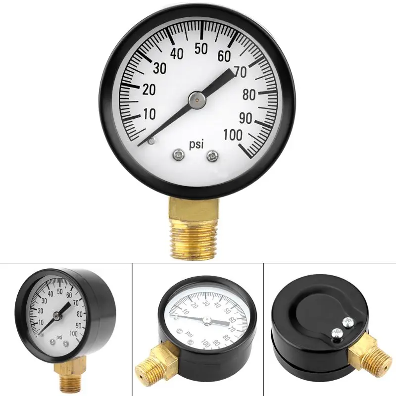 Насос для бассейнов спа-фильтров 0-100 PSI 1/4 дюйма Манометр давления воды с низким