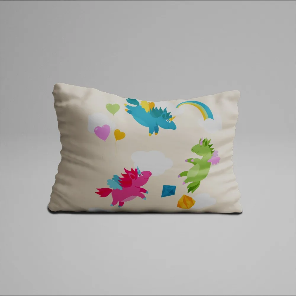 Мультфильм постельное белье с изображением единорога комплект облака принтом в