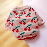 new warm autumn pet sweater warm dog cat clothing cherry puppy sweater jumper for dogs