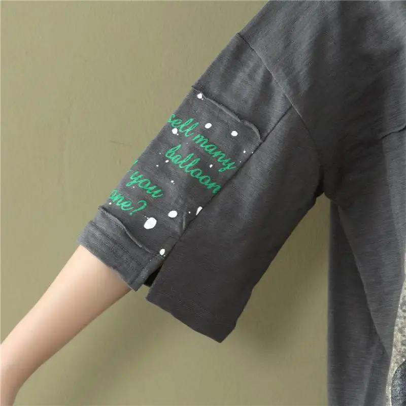 2021 летние свободные женское платье живопись письмо наклейка с принтом короткими