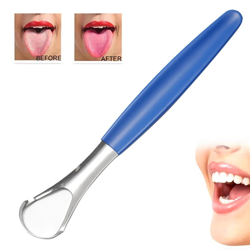 

Portable Tongue Cleaner Tongue Scraper Reusable Stainless Steel Oral Mouth Brush