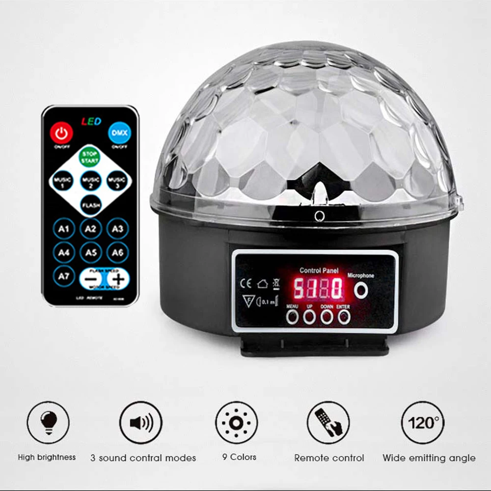 Диско светильник с дистанционным управлением 9 цветов 27 Вт 21 режим|Эффект