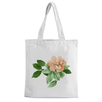 new canvas bag cartoon night sky plant print canvas bag large capacity white fashion leisure environmental friendly shopping bag